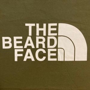 True North Beard Co The Beard Face Olive Green with White Print T-shirt