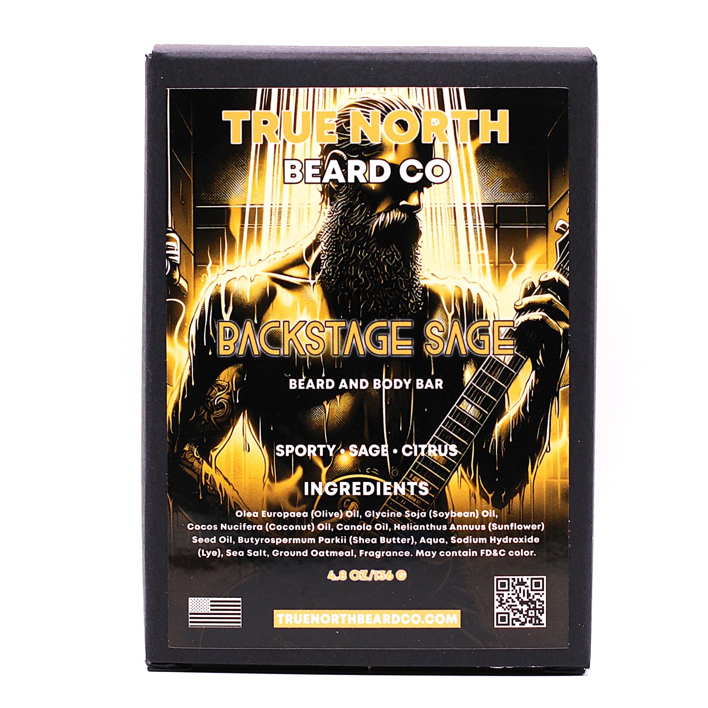 Backstage Sage Beard and Body Bar - Citrus, Green Sage