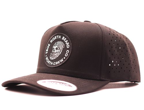 True North Beard Co 5 Panel Perf Skully Embroidered Patch (GREEN and NAVY ONLY)
