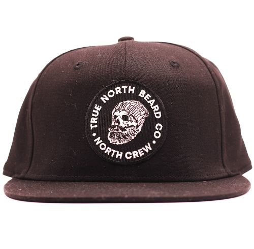 True North Beard Co Fitted Flat Brim Skully Embroidered Patch Hat