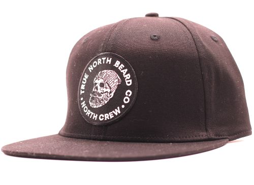 True North Beard Co Fitted Flat Brim Skully Embroidered Patch Hat