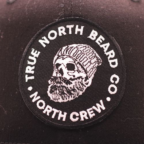 True North Beard Co Fitted Flat Brim Skully Embroidered Patch Hat