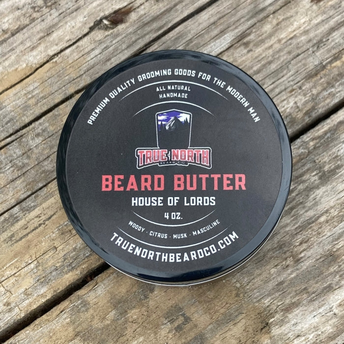 True North Beard Co House of Lords Beard Butter Top Label