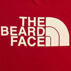 True North Beard Co The Beard Face Dark Red with White Print T-shirt