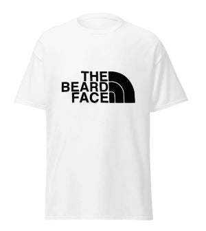 True North Beard Co The Beard Face White with Black Print T-shirt