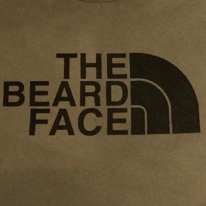 True North Beard Co The Beard Face Olive with Black Print T-shirt