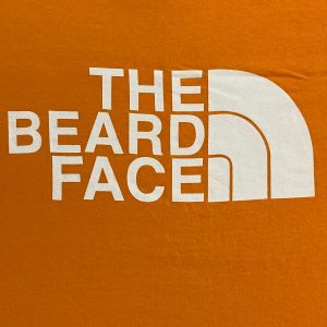 True North Beard Co The Beard Face Orange with White Print T-shirt