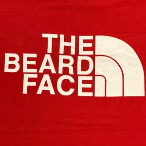 True North Beard Co The Beard Face Red with White Print T-shirt